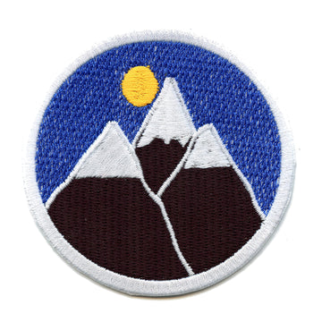 Mountains In The Night Sky Round Iron On Patch 