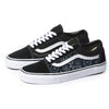 Vans Black Old Skool x Black Bandana Pattern Custom Handmade Shoes By Patch Collection 