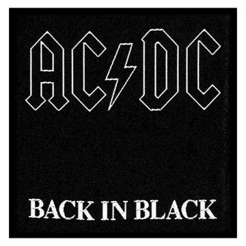 ACDC Back In Black Woven Iron On Patch