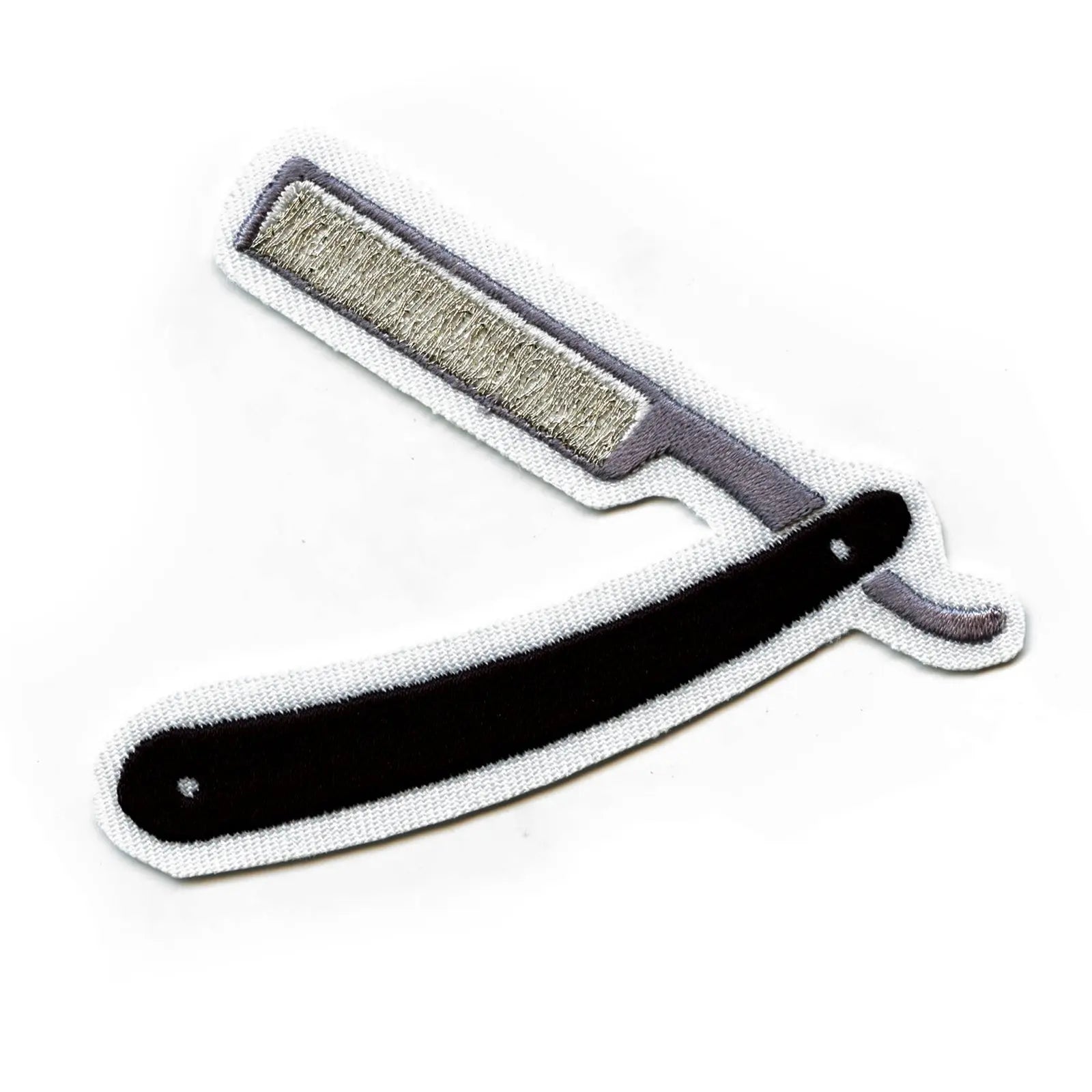 Barber's Straight Razor Embroidered Iron On Patch 