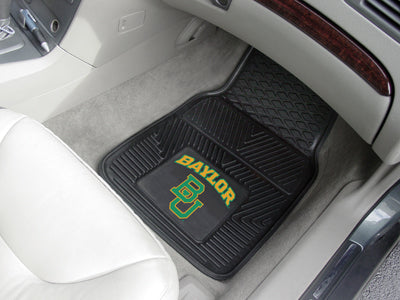 Baylor Bears University Heavy Duty 2-Piece Vinyl Car Mats Universal Fit 18" x 27" 