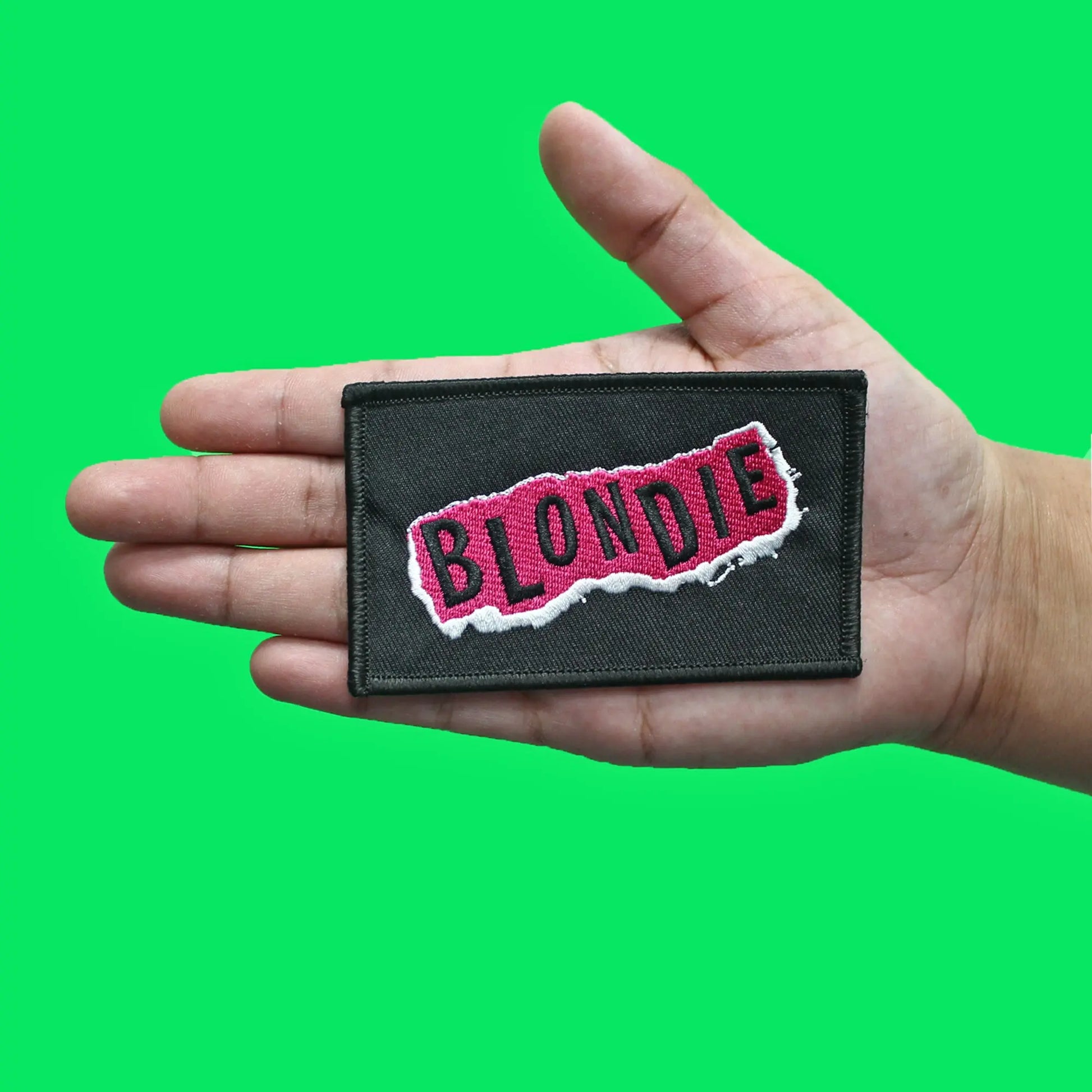 Blondie Pink Punk Logo Patch Women Rock Icon Embroidered Iron On