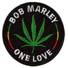 Bob Marley One Love Pot Leaf Patch Rasta Reggae Artist Embroidered Iron On