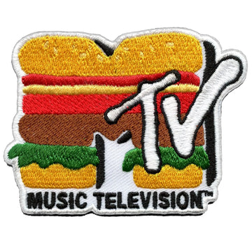 Official MTV Hamburger Logo Embroidered Iron On Patch 