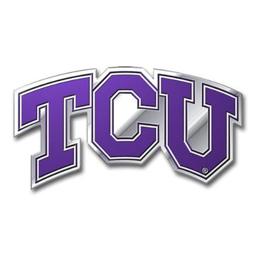 TCU Horned Frogs Colored Aluminum Car Auto Emblem 