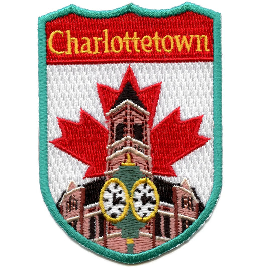 Charlottetown Canada Shield Embroidered Iron On Patch 