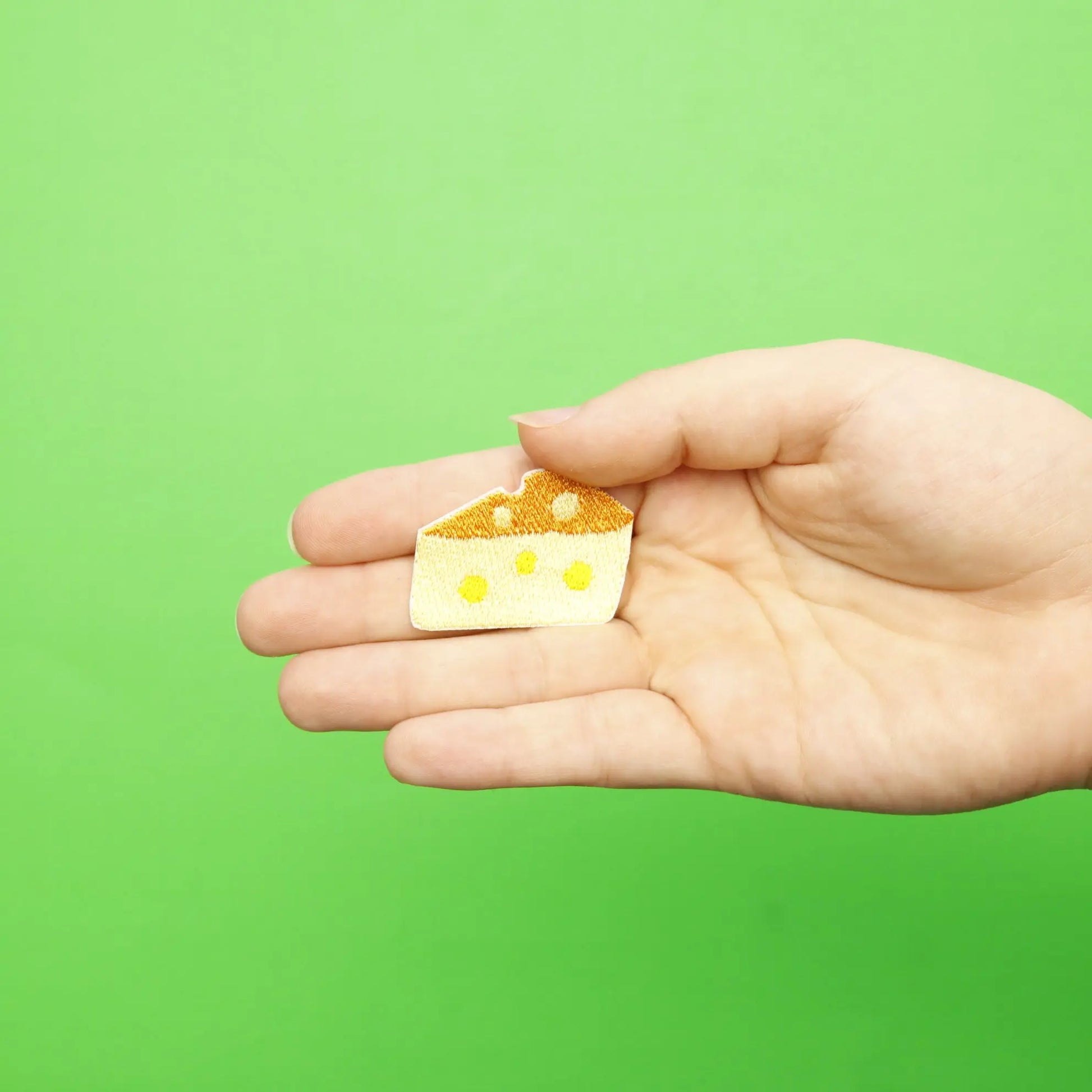 Small Cheese With Holes Embroidered Iron On Patch 