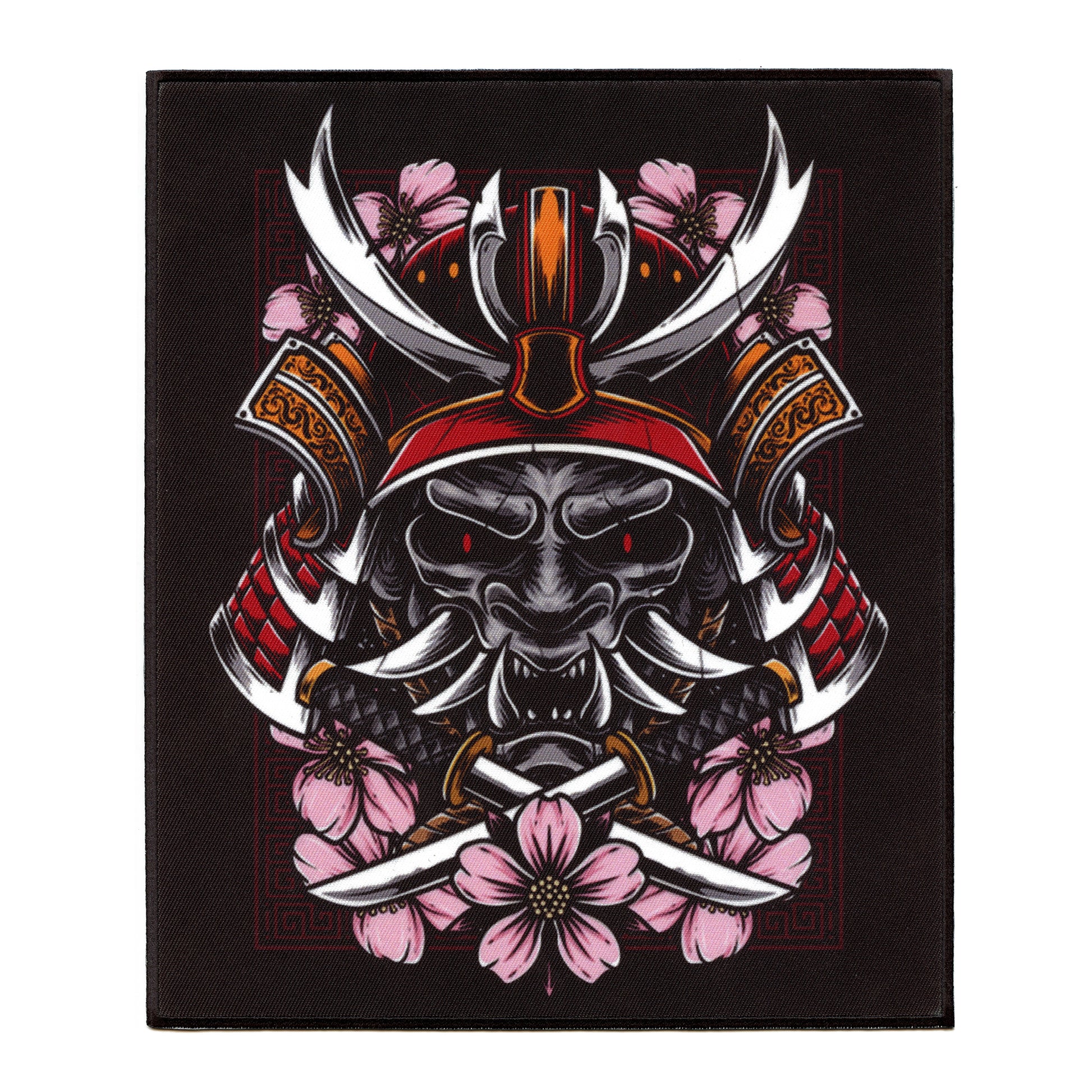 Cherry Blossom Demon Samurai Patch Back FotoPatch XL Embroidered Iron On 