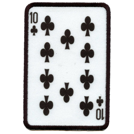 Ten Of Clubs Card FotoPatch Game Deck Embroidered Iron On 