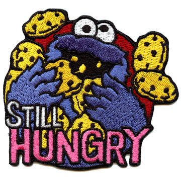 Cookie Monster "Still Hungry" Embroidered Iron On Patch 