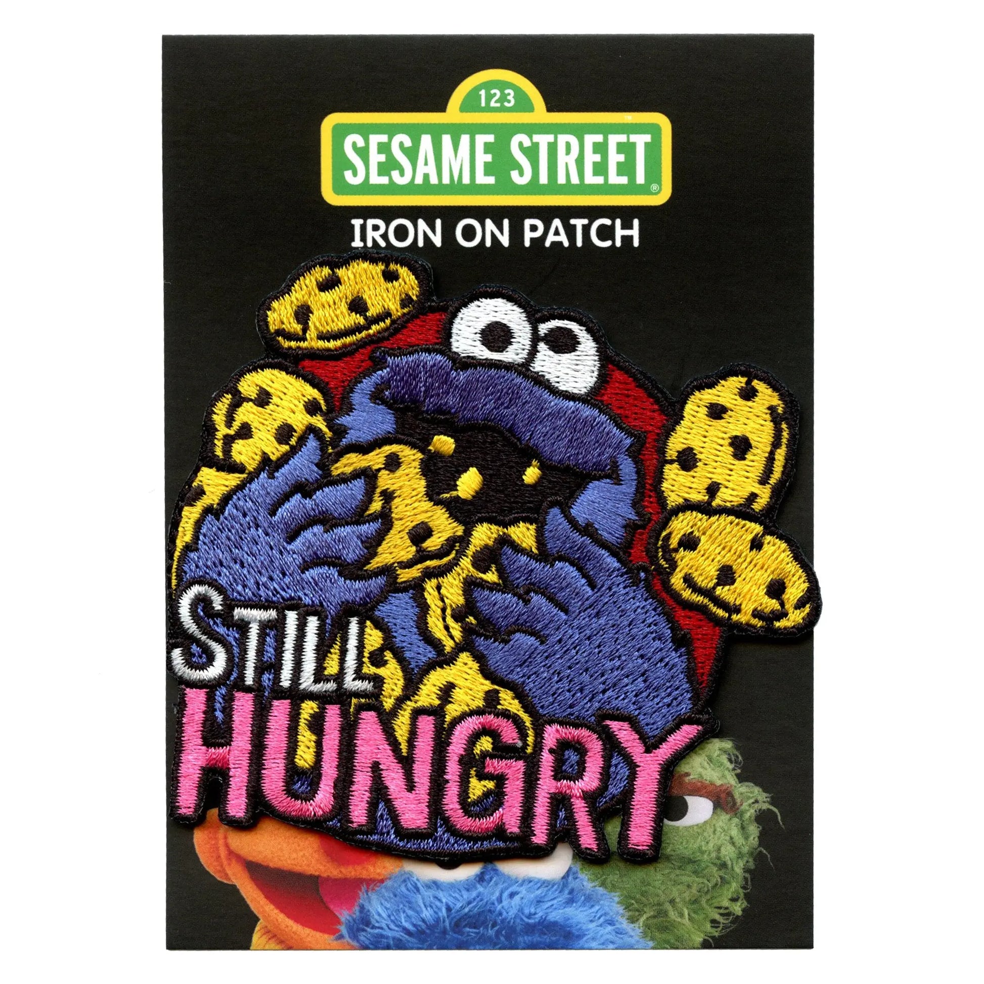 Cookie Monster "Still Hungry" Embroidered Iron On Patch 