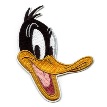 Official Daffy Duck Smiling Head Embroidered Iron On Patch 