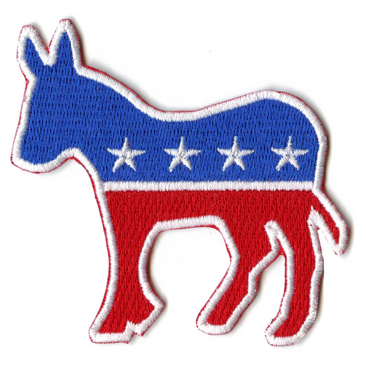 Political Democratic Donkey Embroidered Iron On Patch 