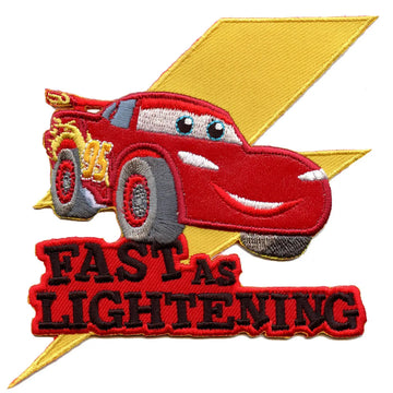 Disney Cars "Fast As Lightning" Embroidered Applique Patch 