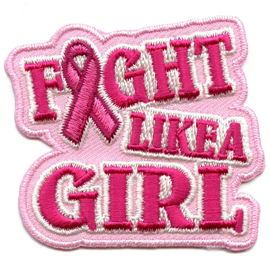 Girl Power Breast Cancer Patch Embroidered Iron On 