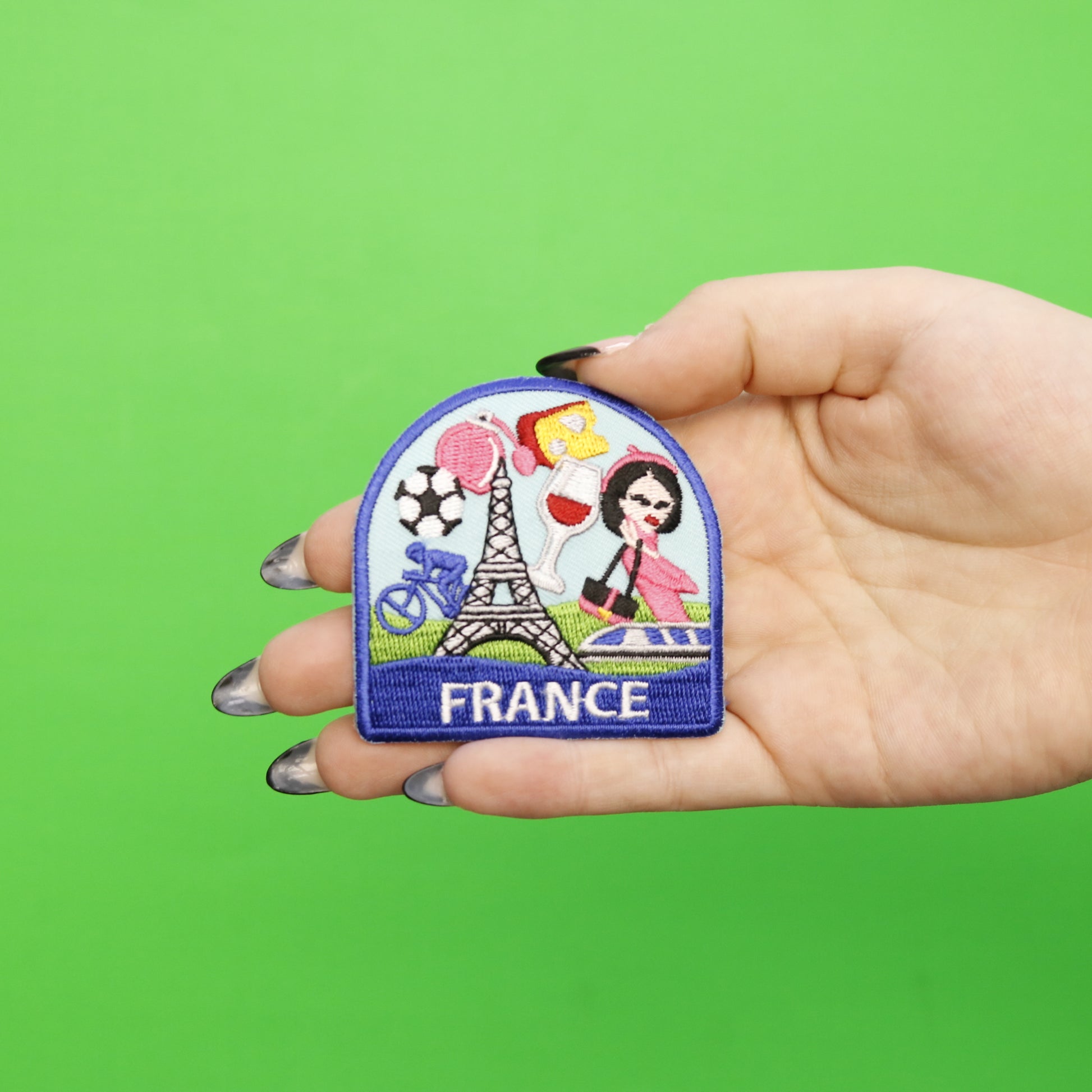 France Travel Embroidered Iron On Patch 