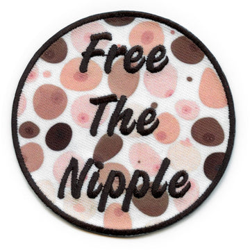 Free The Nipple Round EXCLUSIVE Embroidered Iron On Patch 