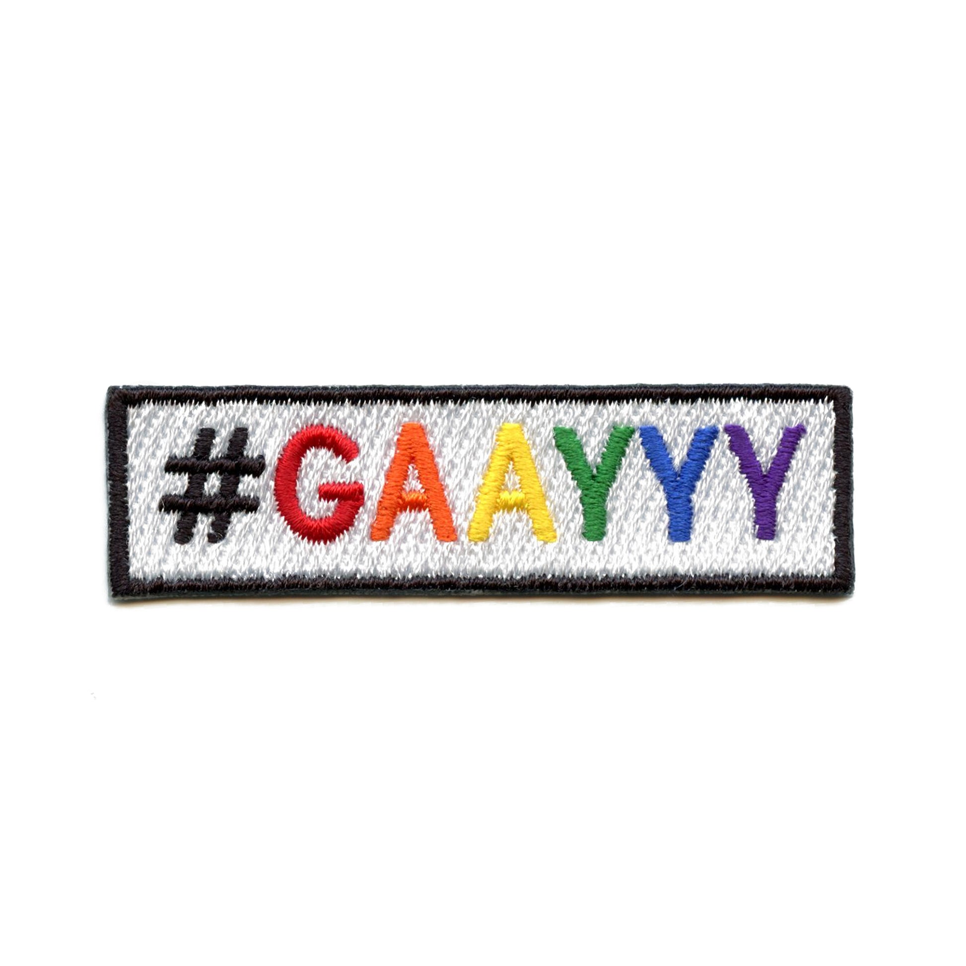 GAY Hashtag Patch LGBTQ+ Embroidered Iron On 