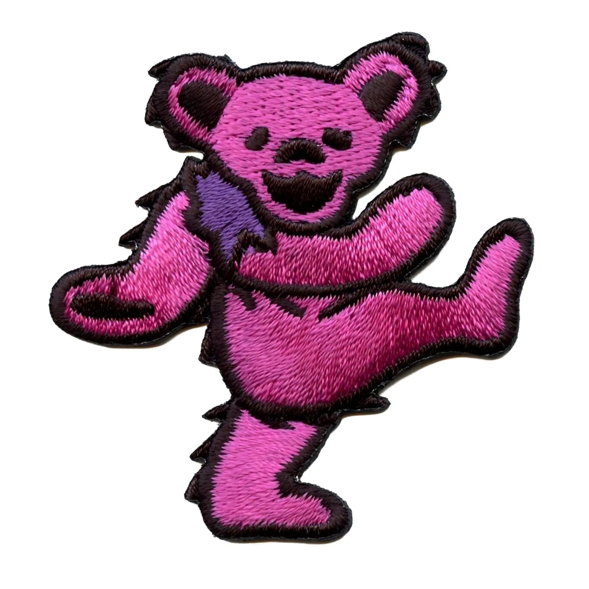 Grateful Dead Pink Bear Patch Small Iconic Embroidered Iron On 