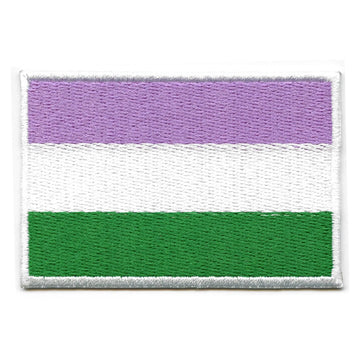 Genderqueer Pride Flag Patch LGBTQ+ Embroidered Iron On 