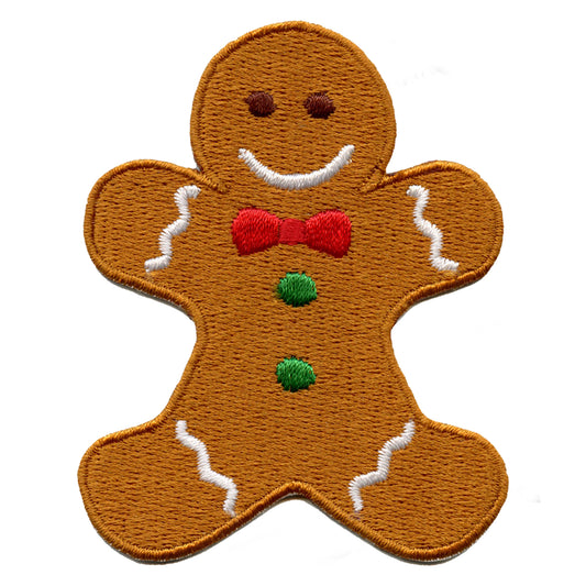 Gingerbread Man Cookie Embroidered Iron On Patch 