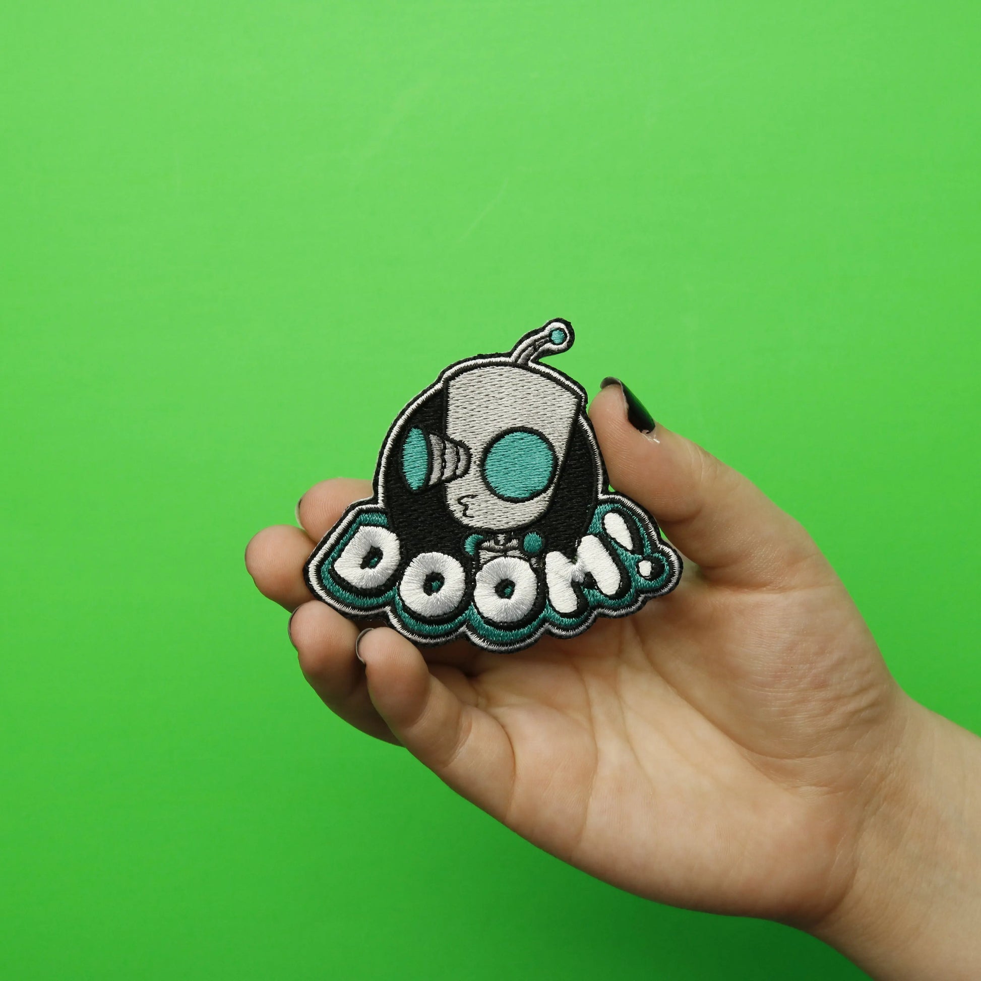 Invader Zim Gir's "Doom" Embroidered Iron On Patch 