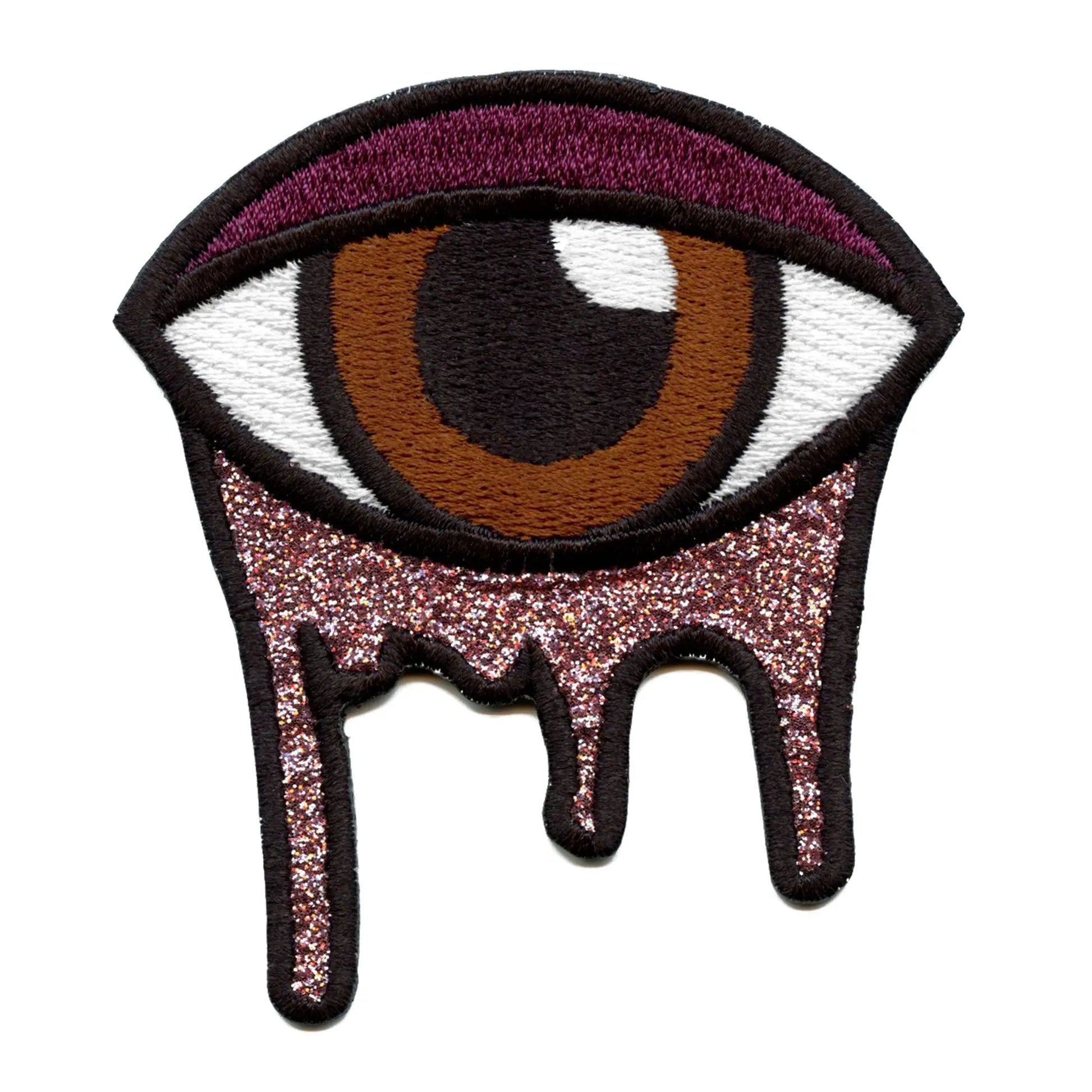 Glitter Drip Eye Makeup Patch Euphoric Iconic Imagery Embroidered Iron on 