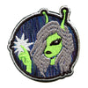 Space Bass Alien Girl Patch EDM Artist Logo Glow In The Dark Embroidered Iron On 