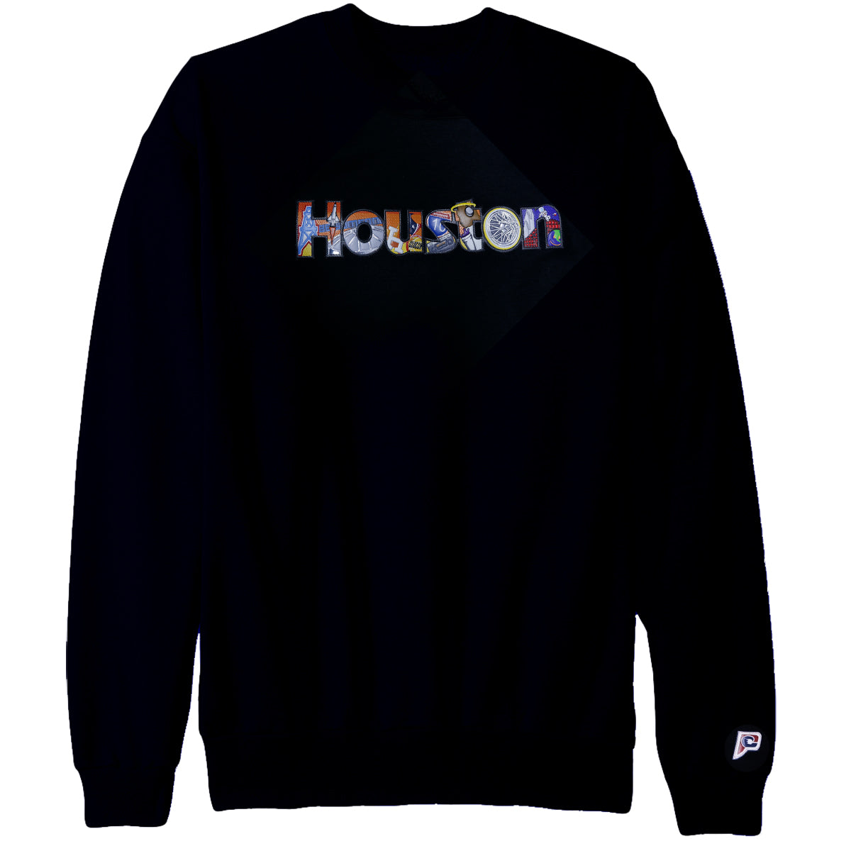 Patch Collection's Houston Texas Iconic Collage Unisex Crew Neck Sweatshirt 