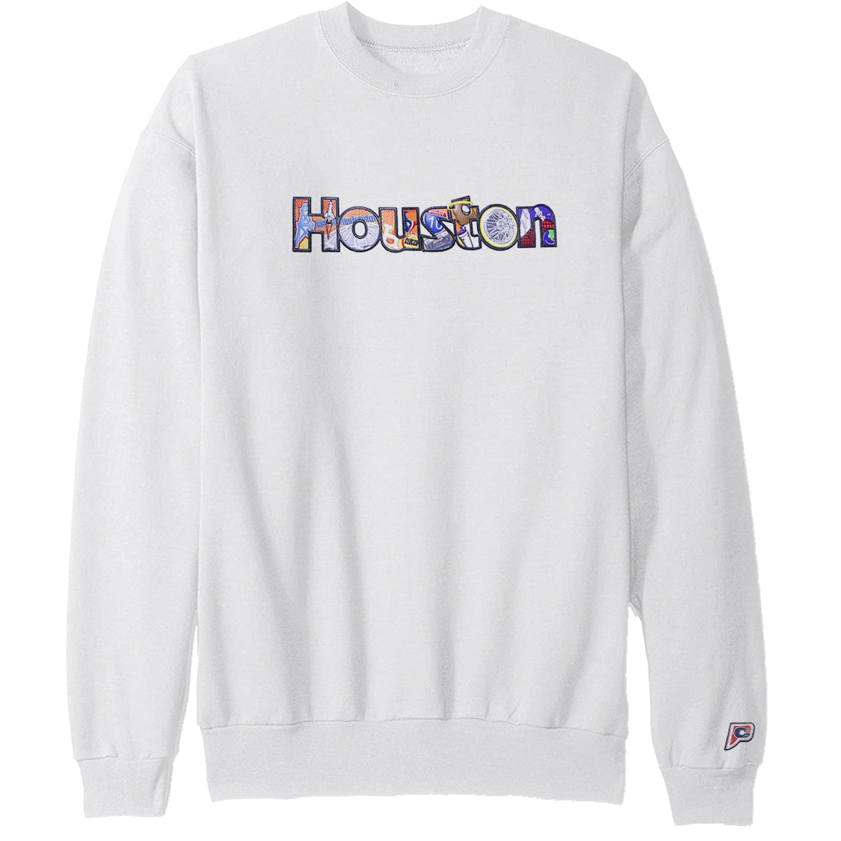 Patch Collection's Houston Texas Iconic Collage Unisex Crew Neck Sweatshirt 