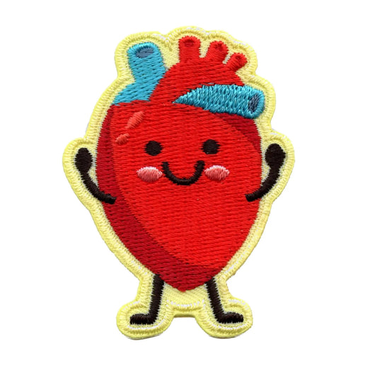 Happy Smiling Heart Patch Science Anatomy Health Embroidered Iron On 