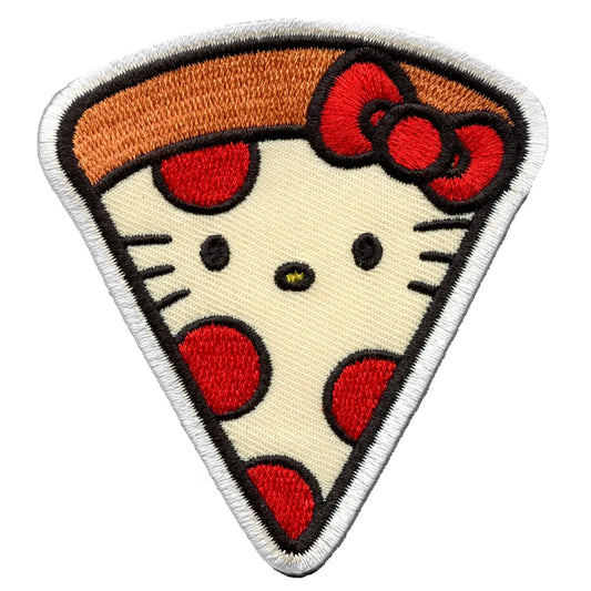 Official Hello Kitty Pizza Embroidered Iron On Patch 