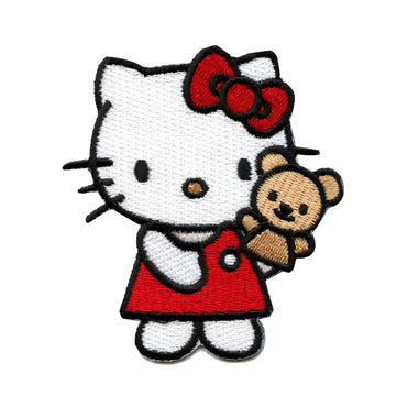 Hello Kitty With Bear Puppet Iron On Embroidered Patch 