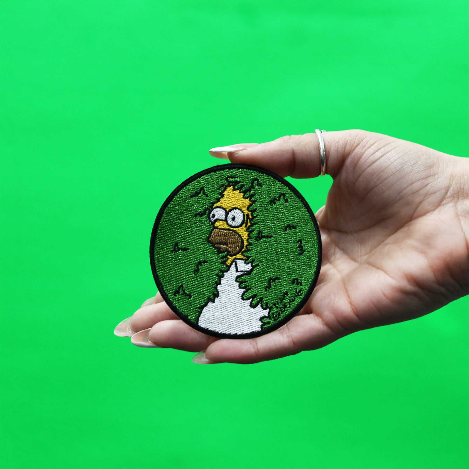 The Simpsons Patch Homer Hiding In Bush Embroidered Iron On 