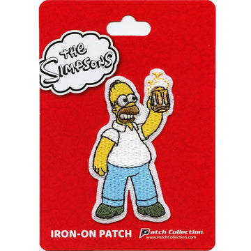 The Simpsons Patch Homer Beer In Hand Embroidered Iron On 