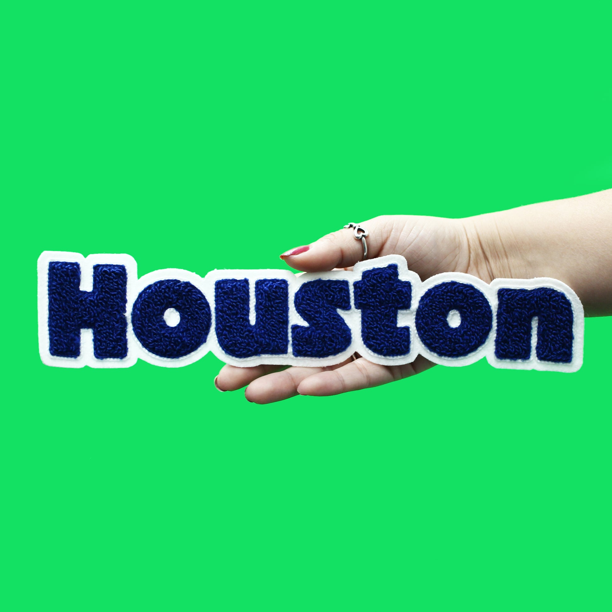 Houston Texas Patch Chenille Fabric Sew On 