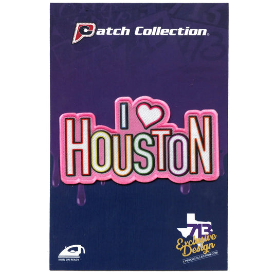 I Heart Houston Embroidered Iron On FotoPatch 