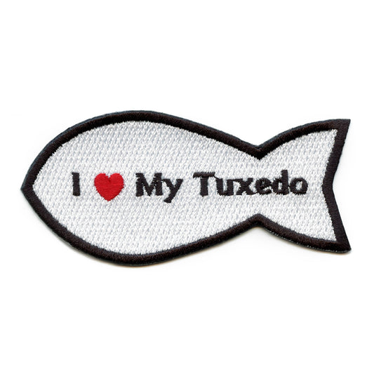 I Heart My Tuxedo Patch Cat Lover Embroidered Iron On 