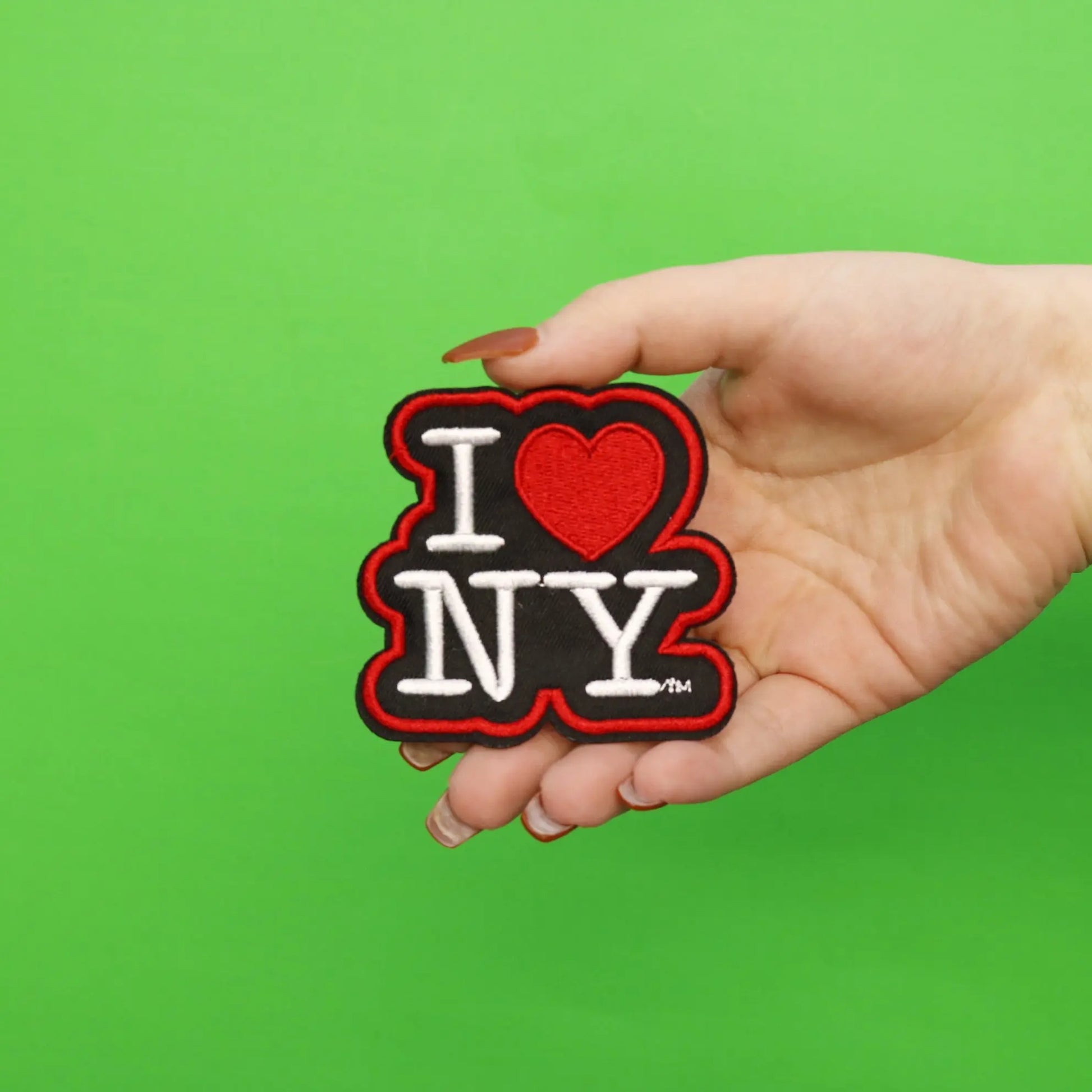 I Love New York Die Cut Sew-On Patch Black/White 