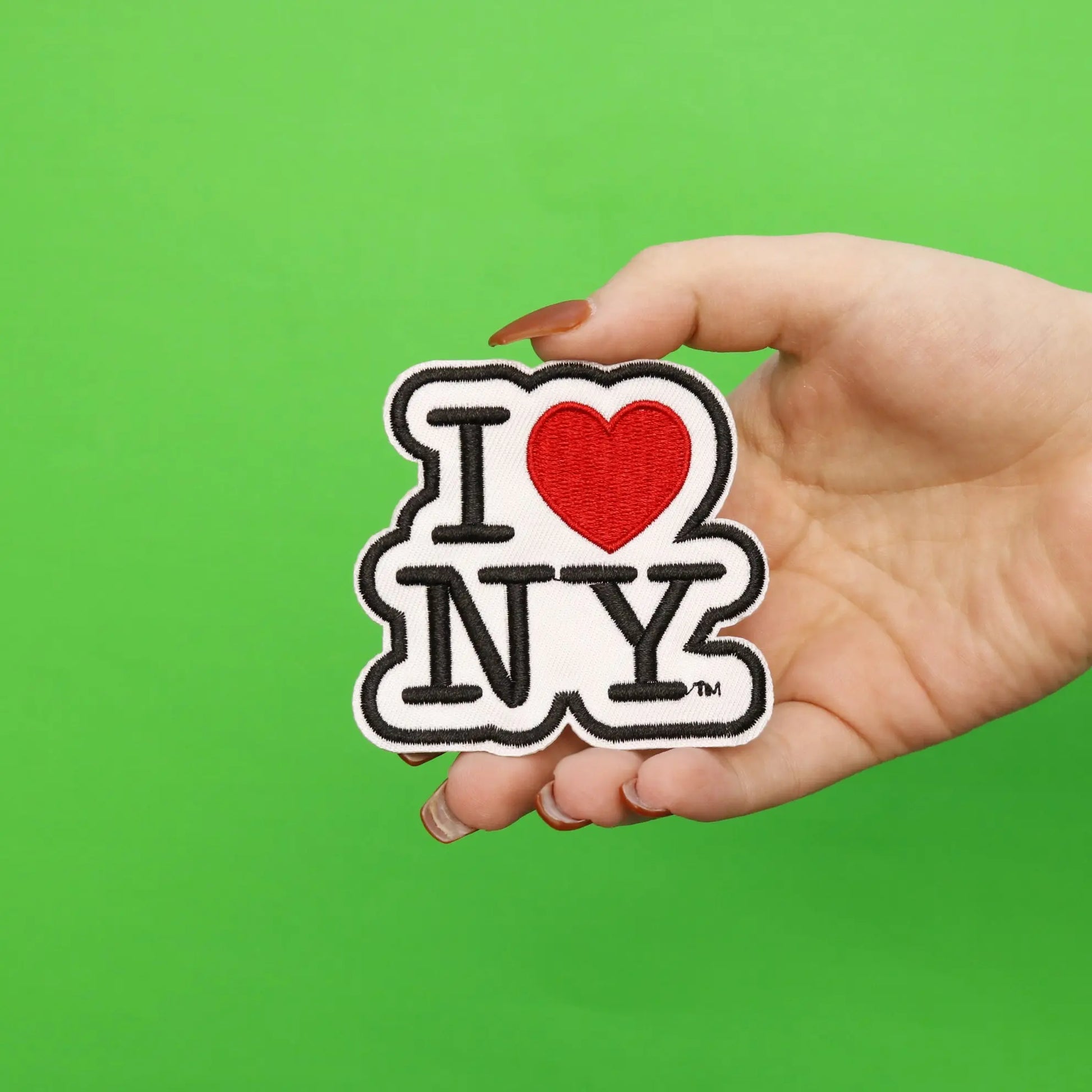 I Love New York Die Cut Sew-On Patch Black/White 