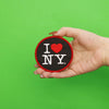 I Love New York Round Iron-On Patch Black/White 