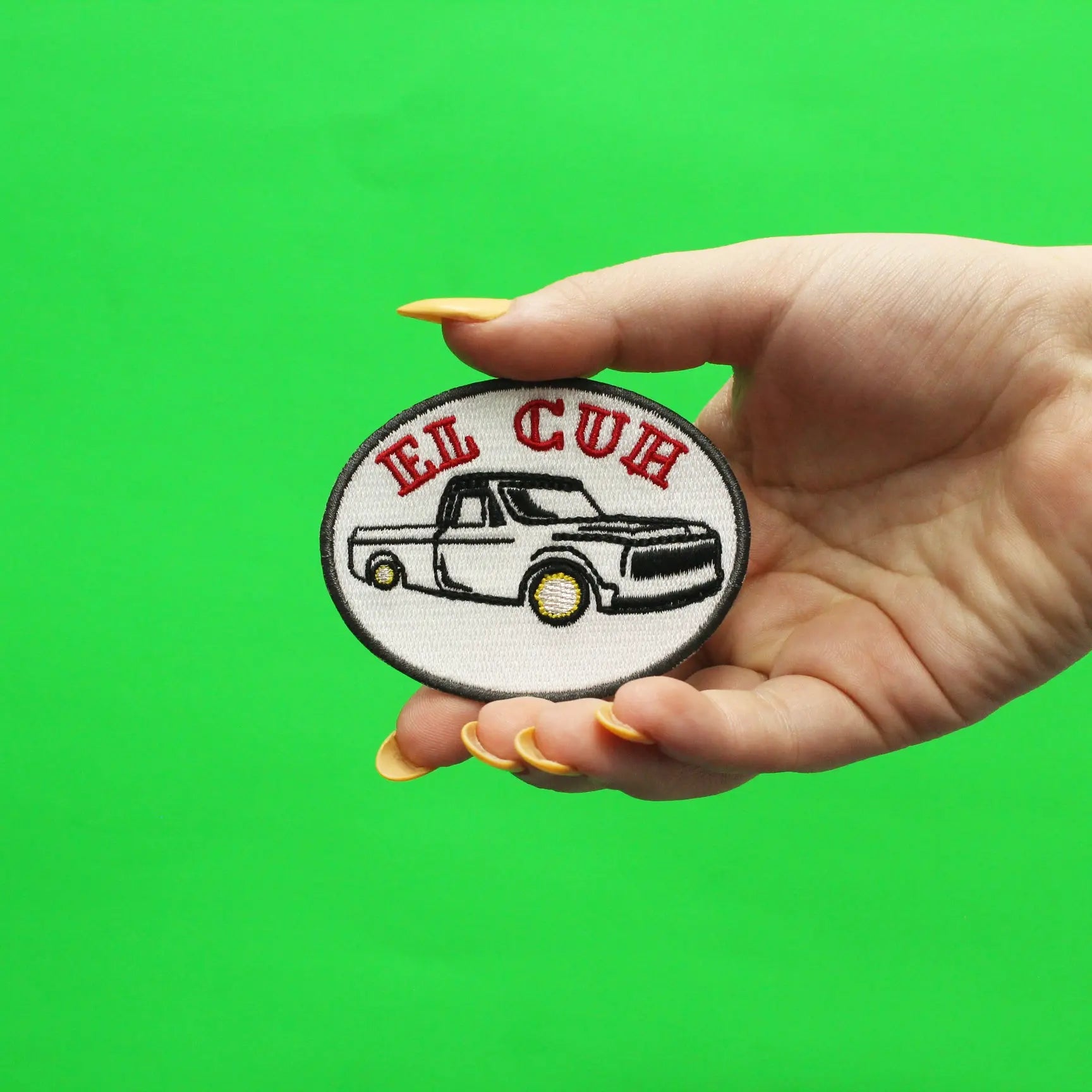 El Cuh With Lowrider Truck Embroidered Iron On Patch 