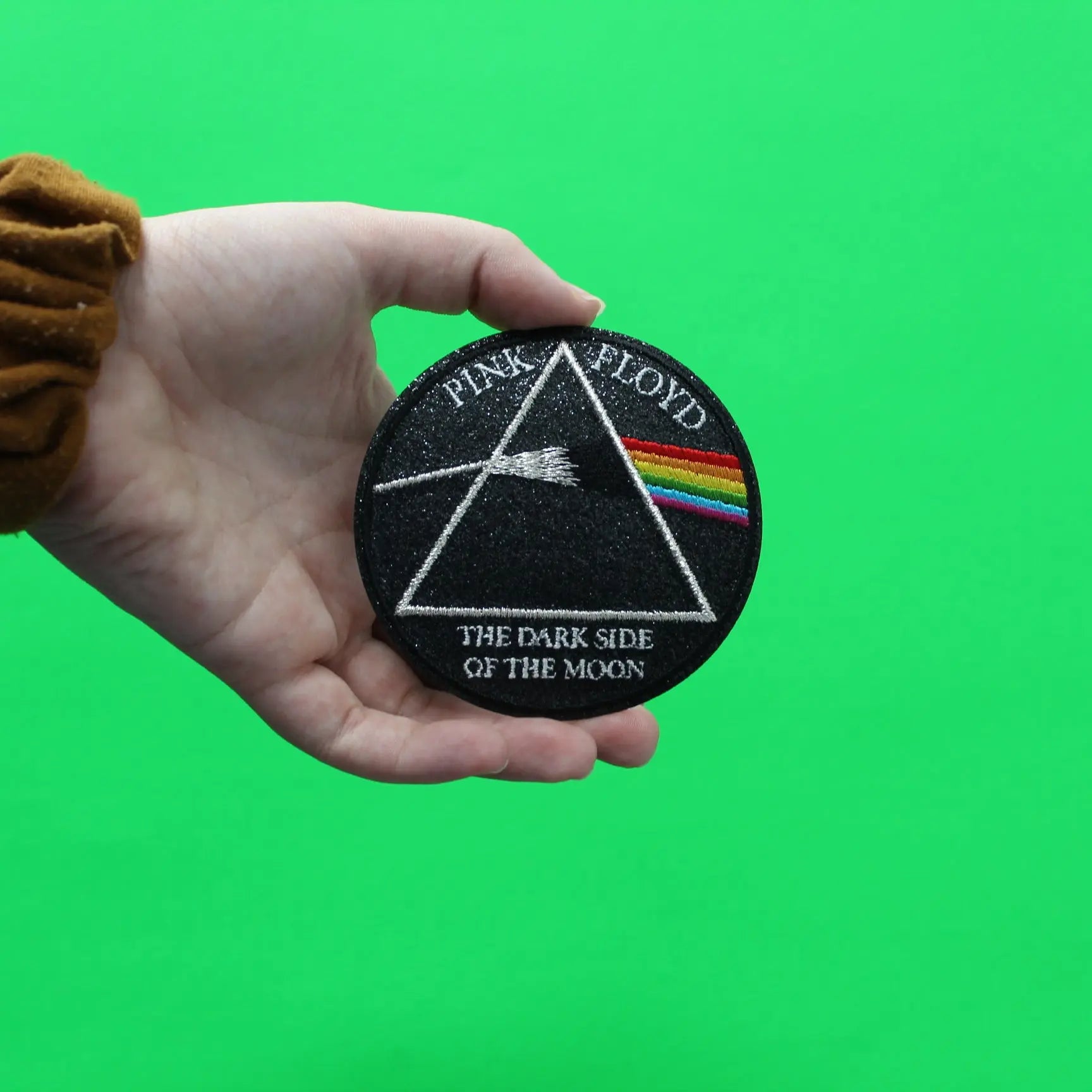 Pink Floyd Patch The Dark Side Of The Moon Glitter Embroidered Iron On 