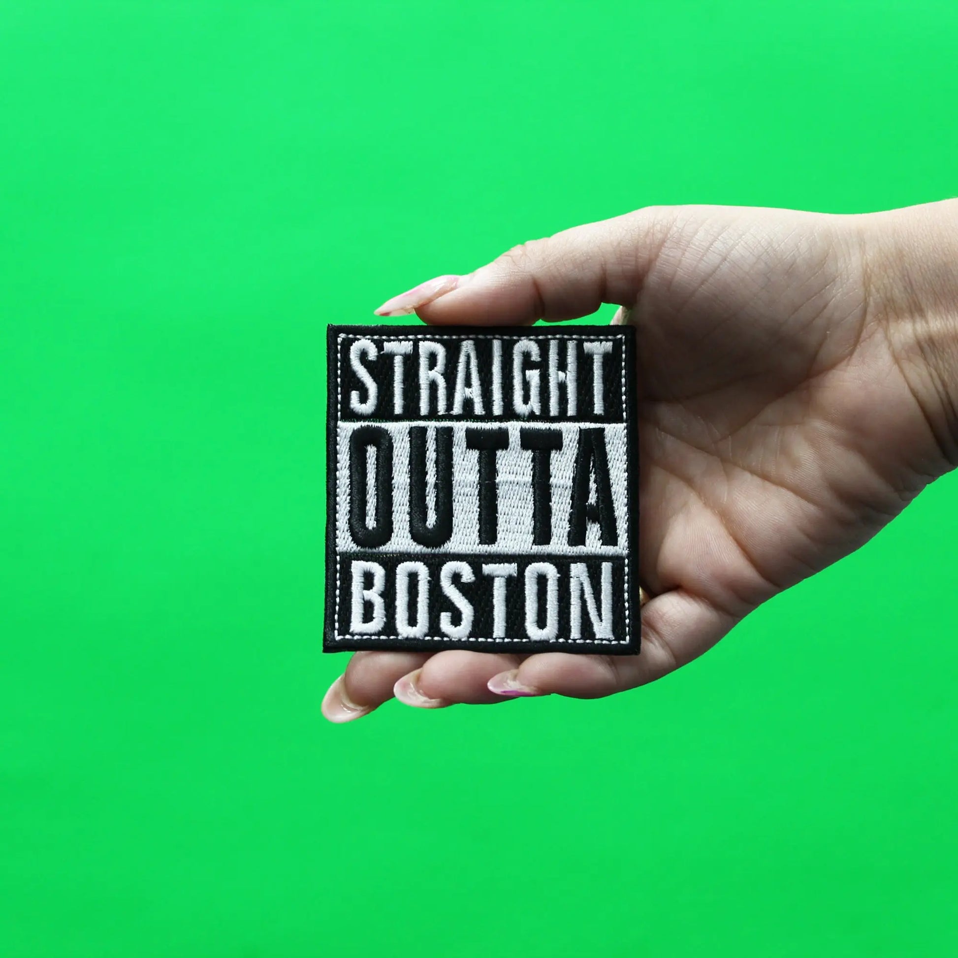 Straight Outta Boston Iron On Patch 