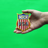 USA Shield Patch Colorful Rings Embroidered Iron On 