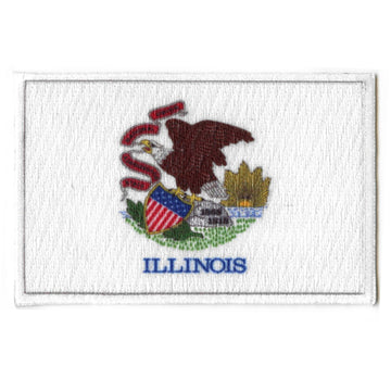 Illinois Patch State Flag Embroidered Iron On 