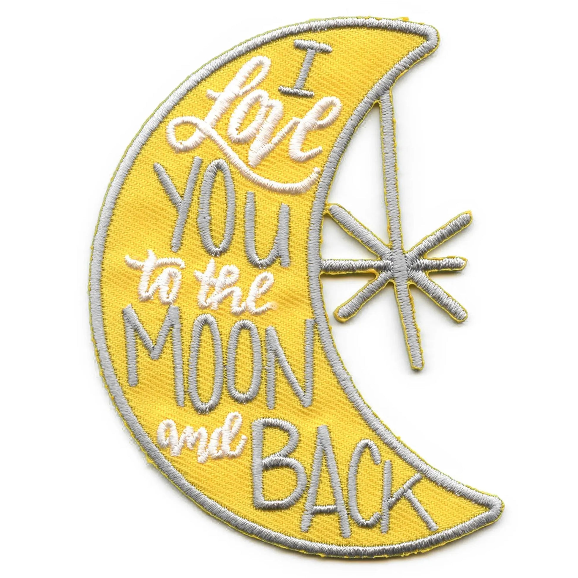 I Love You To The Moon And Back Embroidered Iron On Patch 