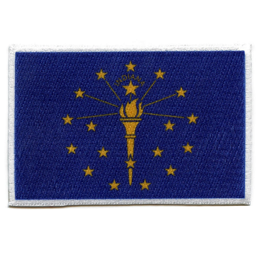 Indiana State Flag Sublimated Patch Embroidered Iron On 