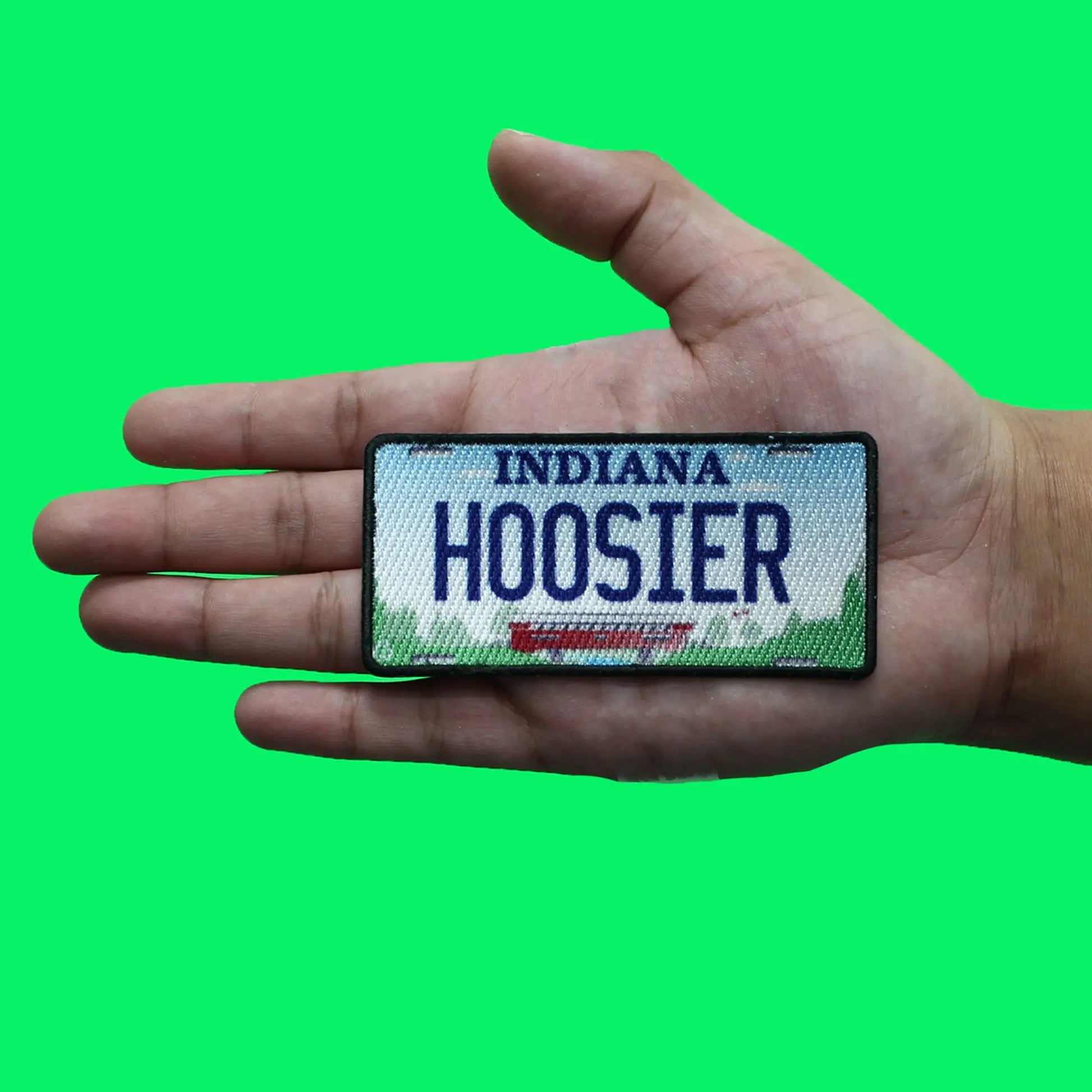 Indiana State License Plate Patch Hoosier Travel Sublimated Iron On