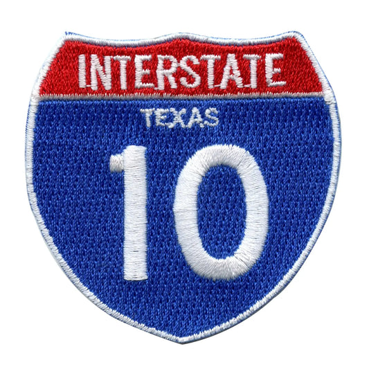 Interstate 10 I-10 Road Sign Embroidered Iron On Patch 